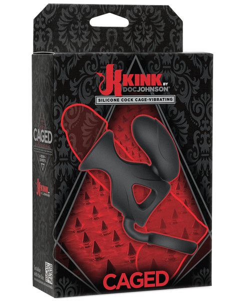 Kink Vibrating Silicone Cock Cage w/Ball Strap