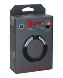 Kink Hybrid Silicone Covered Metal Cock Ring - 35 mm Black