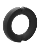 Kink Hybrid Silicone Covered Metal Cock Ring - 35 mm Black