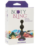 Booty Bling Wearable Silicone Beads - Black w/Purple Jewel