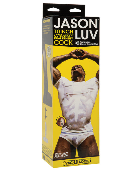 Jason Luv 10" Ultraskyn Cock w/Removable Vac-U-Lock Suction Cup - Chocolate