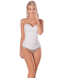 Elegant & Seductive Sheer Back Paneled Corset w/Soft Boning & Side Zipper - White