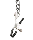 Easy Toys Leather Collar w/Nipple Chains - Black