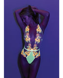 Neon Explosion Embroidered Lace Teddy Neon-X XL