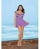 Lace Up Back Chemise Lilac Breeze LG