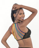 Pride Lace Rainbow Strappy Top Black O/S