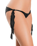 Flutter Sides Rouched Back Bikini Black O/S