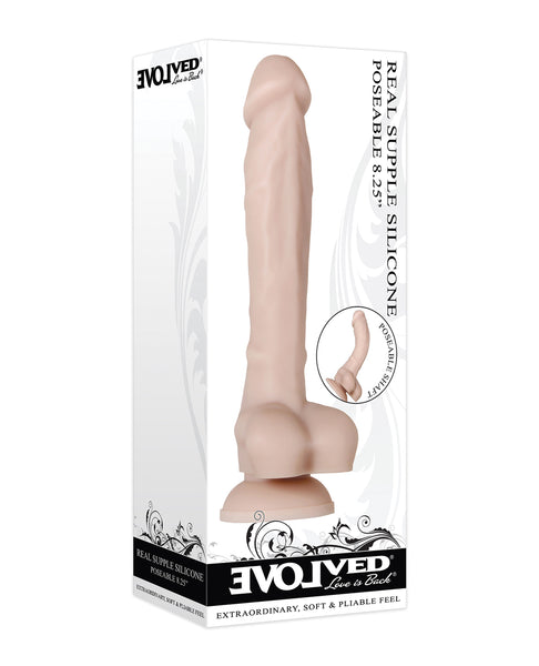 Evolved Real Supple 8.25" Silicone Poseable Dildo Non Vibrating - Light