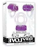 Evolved Ring True Unique Pleasure Rings Kit - Clear/Purple Pack of 3