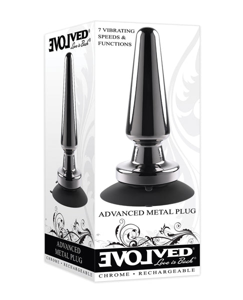 Evolved Advanced Vibrating Rechargeable Metal Plug - Black