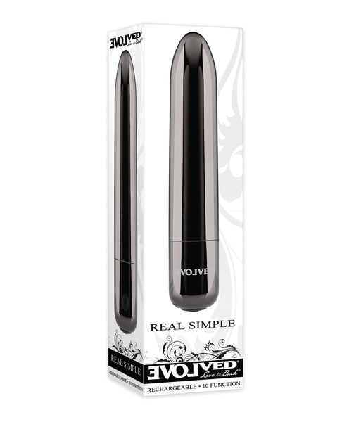 Evolved Real Simple Rechargeable Bullet - Black Chrome