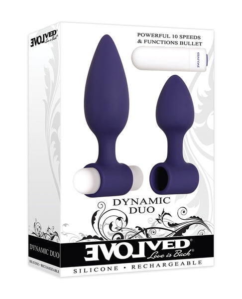 Evolved Dynamic Duo Anal Rechargeable - Purple/White