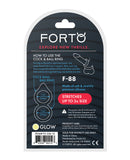 Forto F-88 Double Ring Liquid Silicone Cock Ring - Glow in the Dark