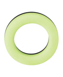 Forto F-19 Two Tone Liquid Silicone Cock Ring - Black/Glow in the Dark