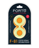 Forto F-81 51mm Double Ring Liquid Silicone Cock Ring - Glow in the Dark