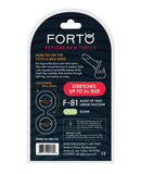 Forto F-81 51mm Double Ring Liquid Silicone Cock Ring - Glow in the Dark