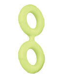 Forto F-81 51mm Double Ring Liquid Silicone Cock Ring - Glow in the Dark