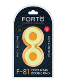 Forto F-81 47mm Double Ring Liquid Silicone Cock Ring - Glow in the Dark