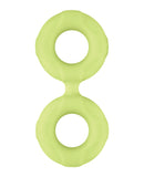 Forto F-81 47mm Double Ring Liquid Silicone Cock Ring - Glow in the Dark