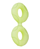 Forto F-81 44mm Double Ring Liquid Silicone Cock Ring - Glow in the Dark