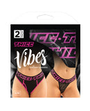 Vibes Buddy Pack Thicc Athletic Mesh Boy Brief & Lace Thong Black/Pnk L/XL