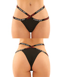 Vibes Buddy Fuck Off Caged Lace Panty & Micro Thong Black L/XL