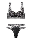 Vibes Not Your Bitch Lace Bra & Cutout Panty Black