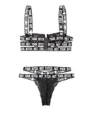Vibes Not Your Bitch Lace Bra & Cutout Panty Black
