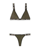 Vibes Boss Bitch Bralette & Thong Panty - Black/Gold