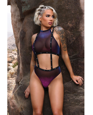 Vibes Stardust Halter Top & Suspender Bottoms Black L/XL