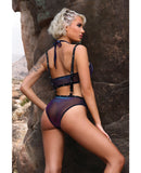 Vibes Stardust Halter Top & Suspender Bottoms Black M/L