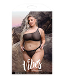 Vibes Bad Bitch One Shoulder Bling Bralette & Panty Black QN