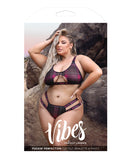 Vibes Fuckin' Perfection Cutout Bralette & Panty Black/Pink QN