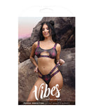 Vibes Fuckin' Perfection Cutout Bralette & Panty Black/Pink S/M