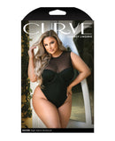 Curve Raven High Neck Bodysuit w/Snap Crotch Black 1X/2X