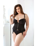 Curve Sloan Cropped Bustier Top & Panty Black 3X/4X