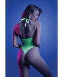 Glow Nocturnal Halter Teddy Neon Chartreuse L/XL