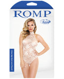 Chloe High Neck Lace Playsuit - Champagne