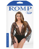 Romp Luna Kimono Sleeve Romper Black M/L