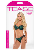 Tease Kelly Molded Bra w/Lace Overlay & Cheeky Panties Turquise/Black M/L