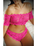 Vixen Hypnotized Lace Crop & Panty Ultra Pink QN