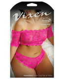 Vixen Hypnotized Lace Crop & Panty Ultra Pink QN