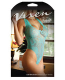 Vixen Just Because Strappy Stretch Lace Teddy Aqua O/S