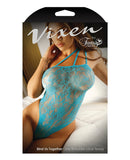 Vixen One Shoulder Stretch Lace Teddy Blue O/S