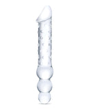 Glas 12" Double Ended Glass Dildo w/Anal Beads - Clear