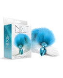 Nixie Metal Butt Plug w/Faux Fur Tail - Blue Metallic