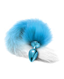 Nixie Metal Butt Plug w/Faux Fur Tail - Blue Metallic