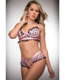 Pinklicious Silky Chekkini Panty & Bra Leopard Pink O/S