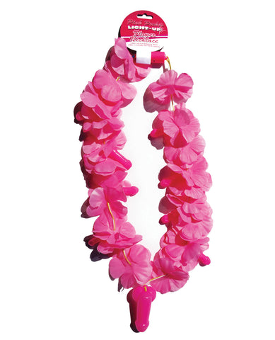 Light Up Flower Pecker Necklace - Pink