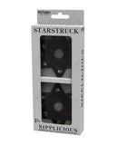 Nipplicious Starstruck  Leather Pasties w/Studs & Nipple Hole - Black